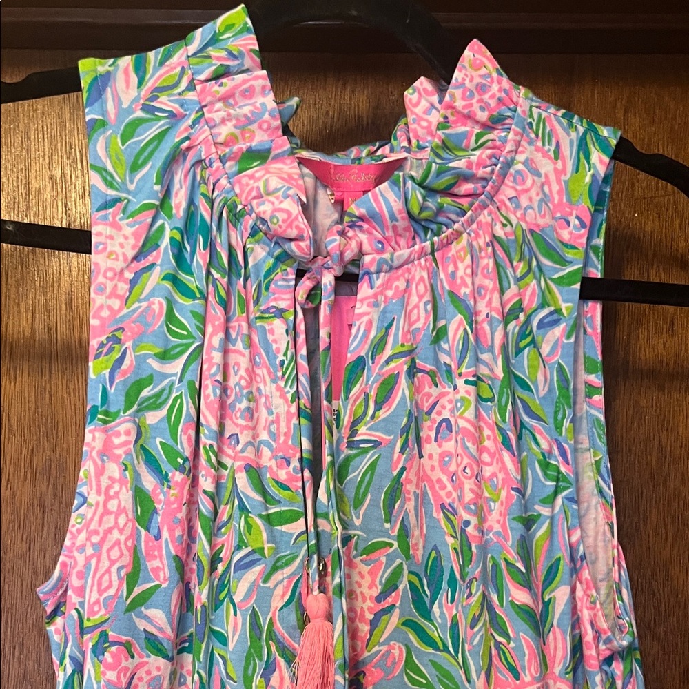 Lilly Pulitzer Vibrant Pink and Blue Dress